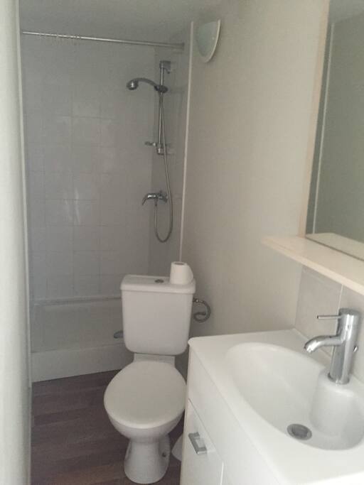 Salle de de douche, WC, dans la chambre