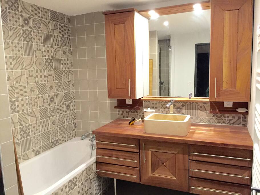 Salle de bains (baignoire + douche)