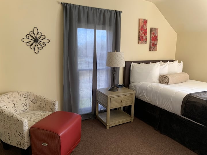 First upstairs bedroom with a double bed