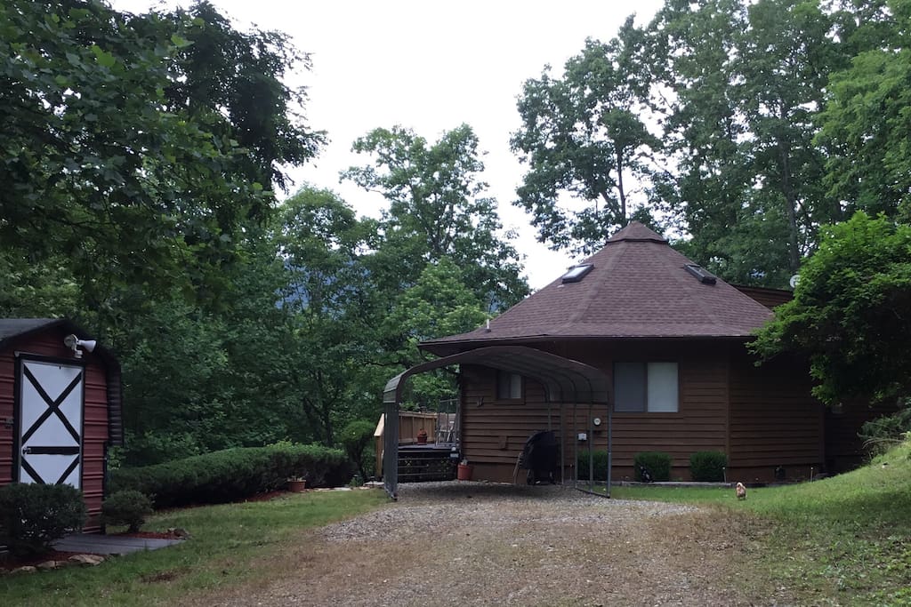 The octagon shape is unique, yet deceiving as the outside makes the cabin seem tiny. But, with the added wing on the back, you'll find the cabin is quite roomy.
