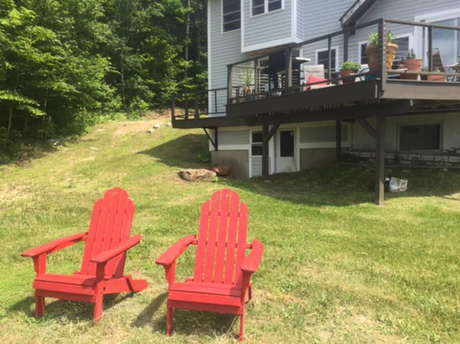 Backyard and deck