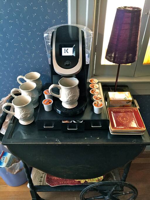 We keep the Parisian Cafe-style coffee/tea bar well stocked.