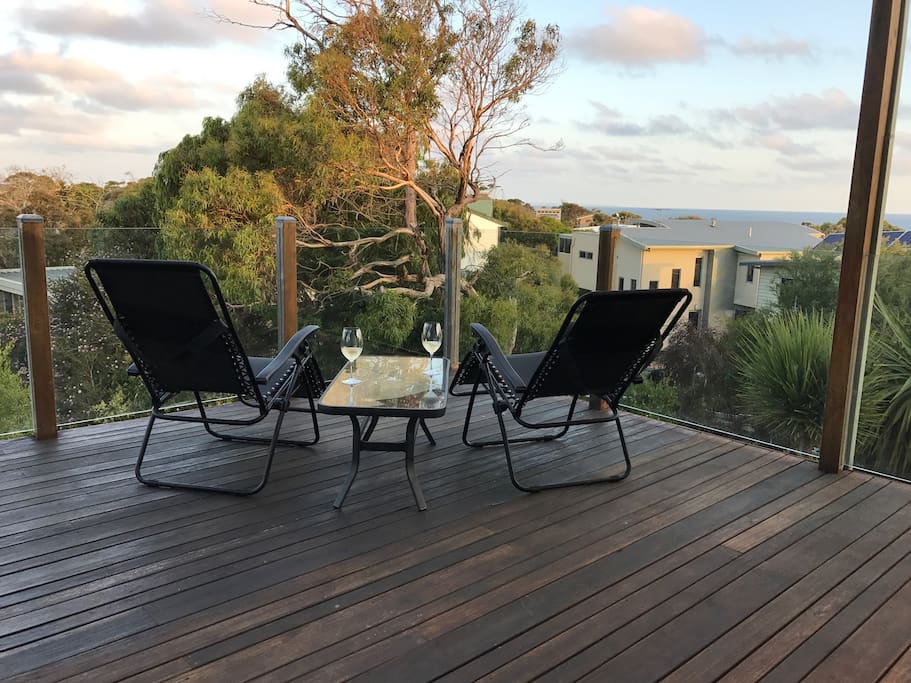 Sunlounges on deck