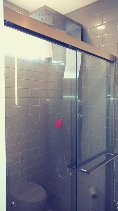 State of the art shower panel.. waterfall, jets and rain