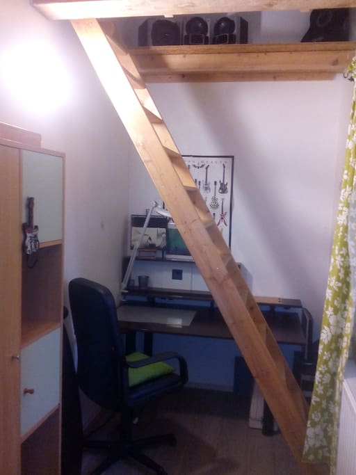 Work place under the gallery..