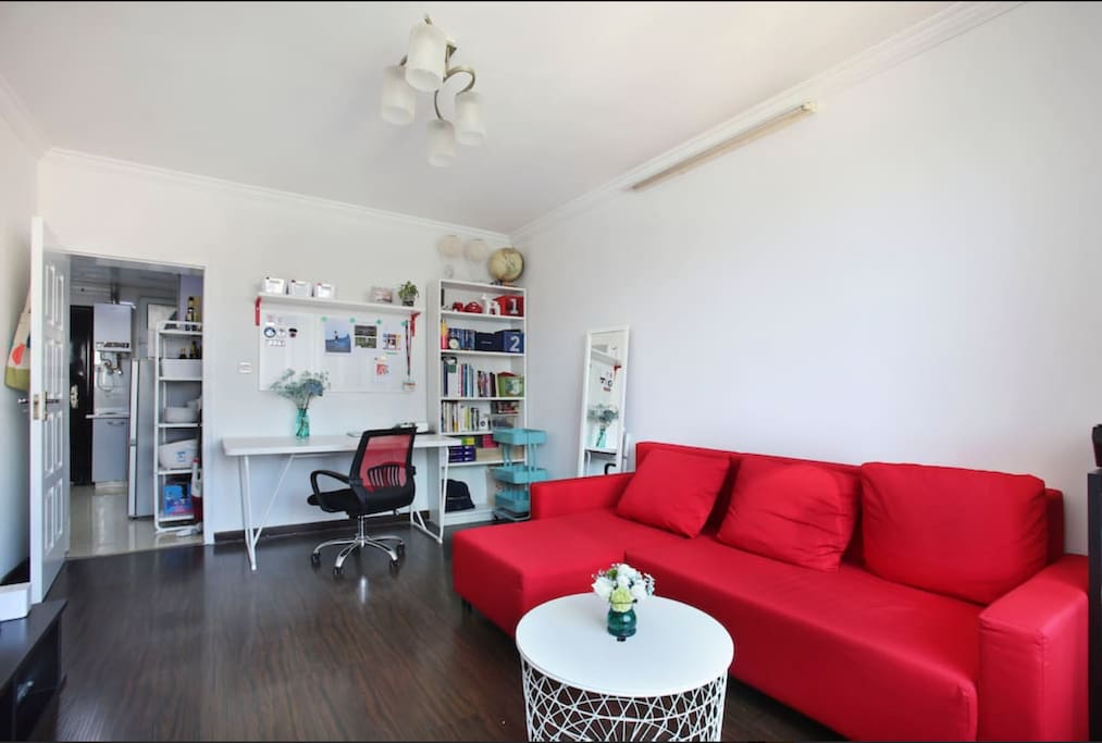 This is the multi-functional room. It's our living room, dinning room, home-office and home library.