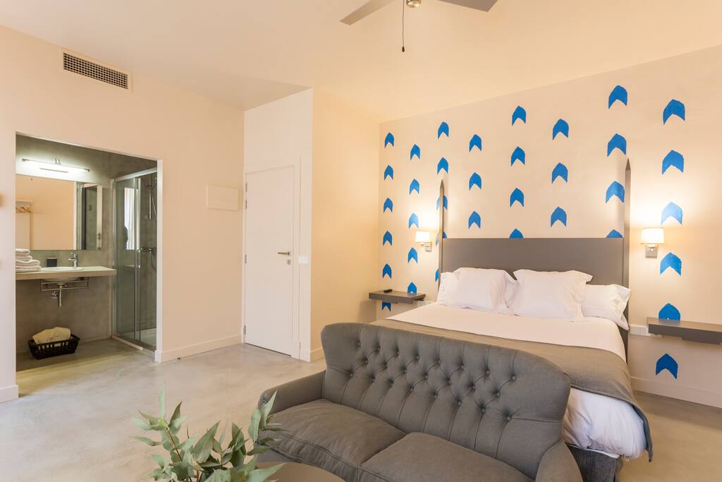 Double bedroom with double bed and ensuite bathroom.