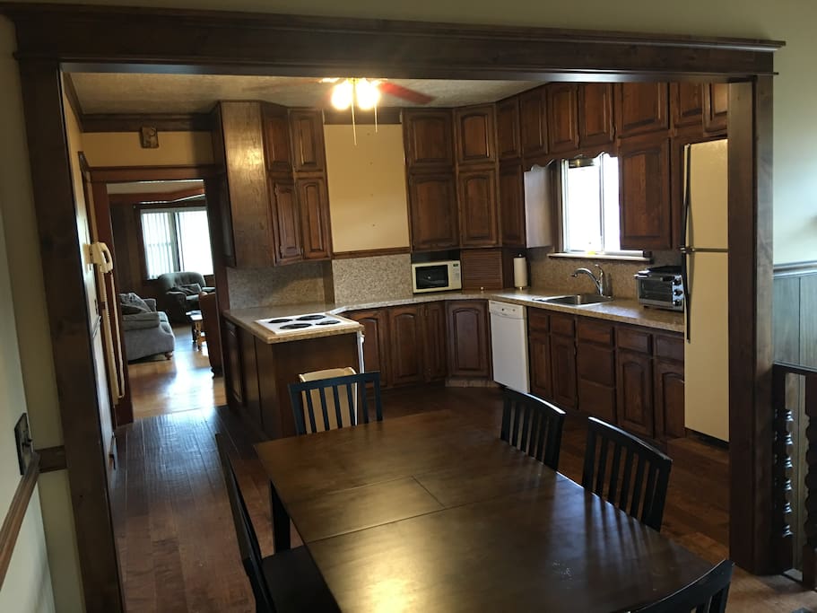 Big Kitchen with all the basics for cooking and socializing