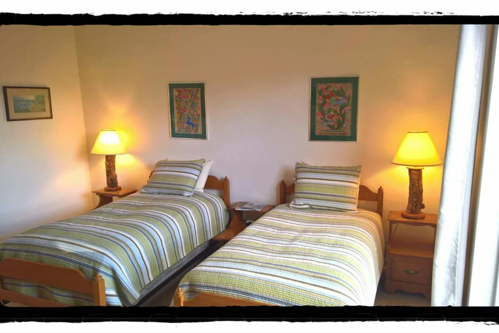 Twin Beds give the North Room a classic Route 66 motor court feel.