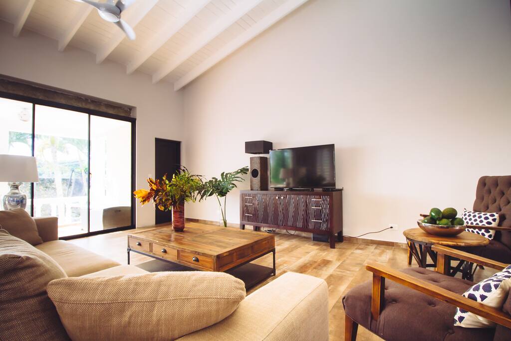 Super comfy, very large couch with TV and Wifi