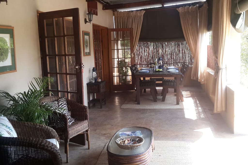 into a spacious enclosed verandah