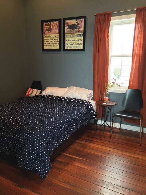 Bedroom with full size bed.