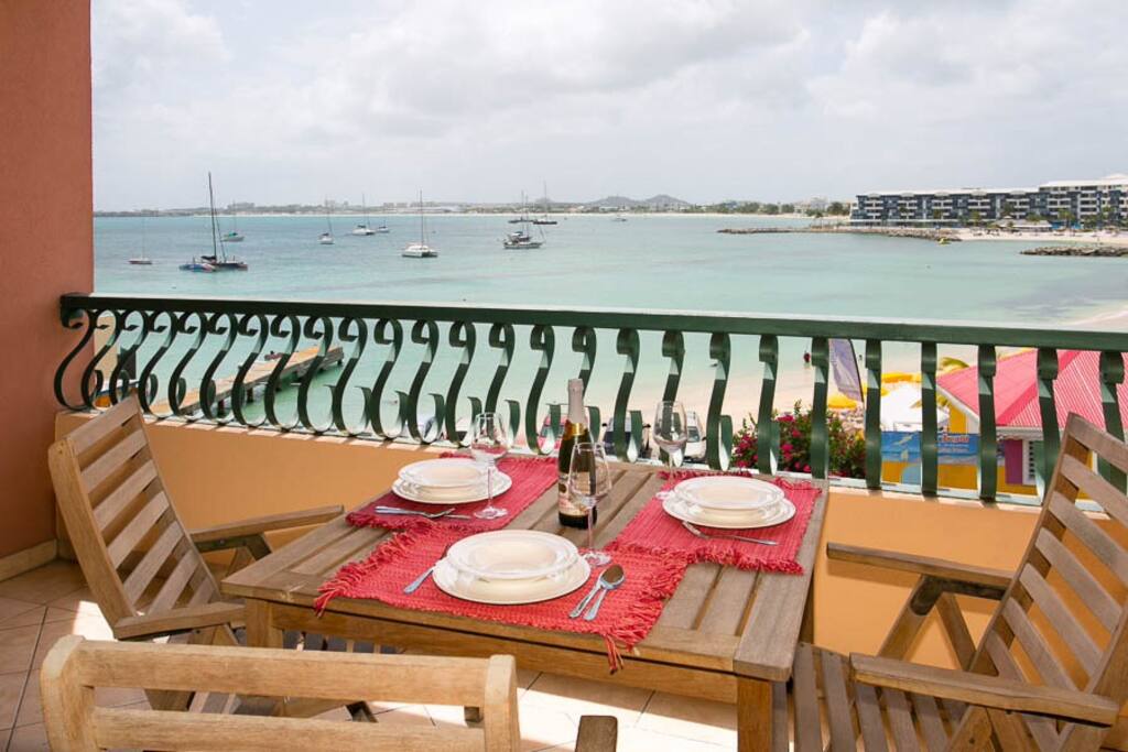 Balcony overlooking the ocean