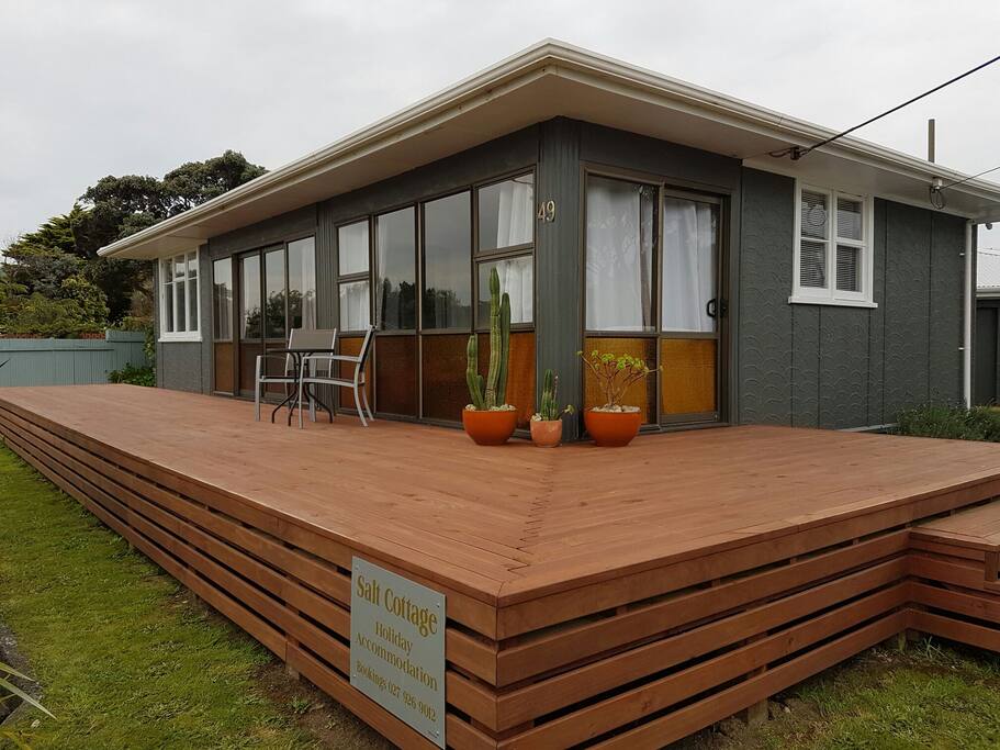 Deck & front entrance to cottage