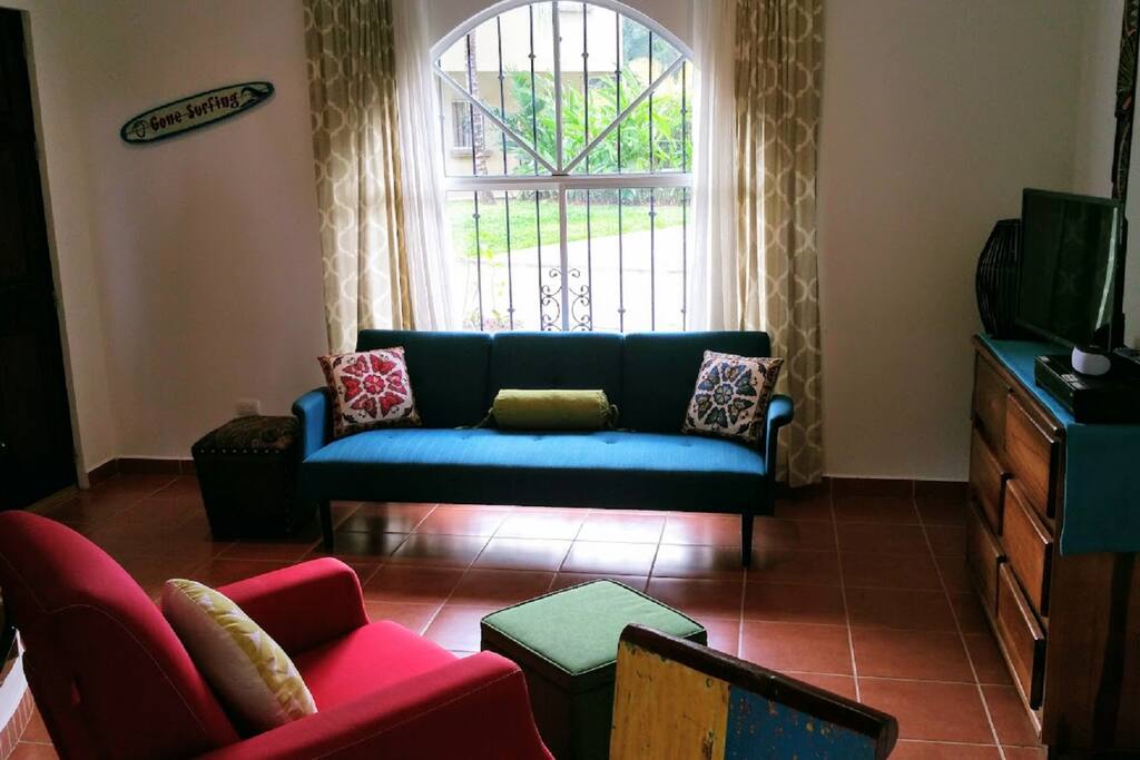 First floor living area. Clean, colorful and comfortable!