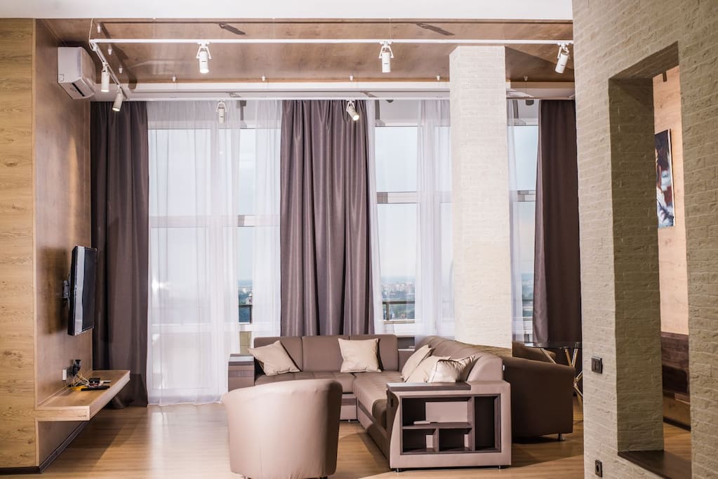 Penthouse apartment with beautiful fully furnished living room
