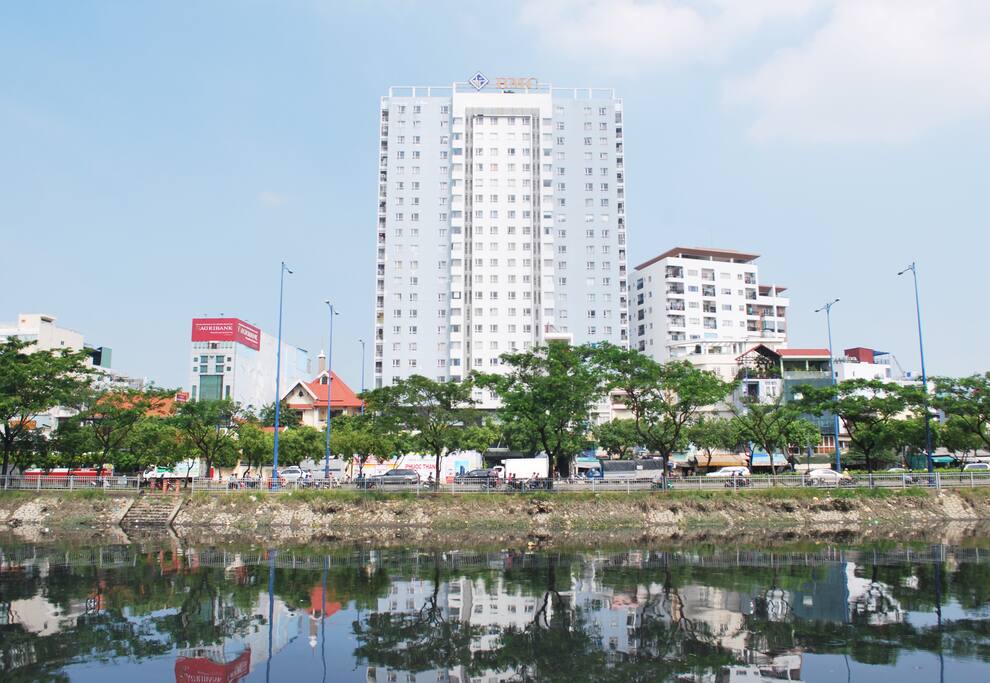 The apartment is on the 14th floor of the BMC building