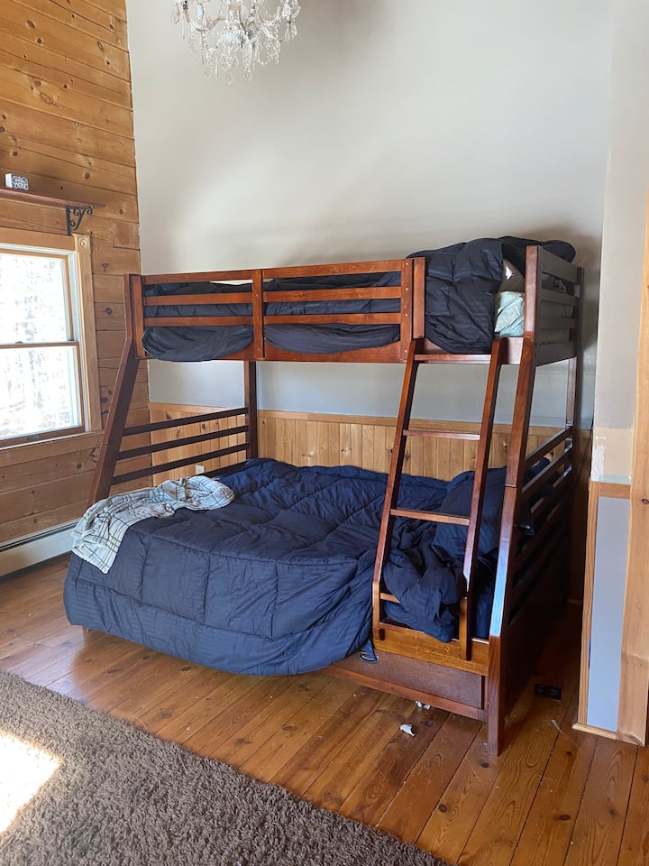 Bunks include twin on top, full, and twin trundle 