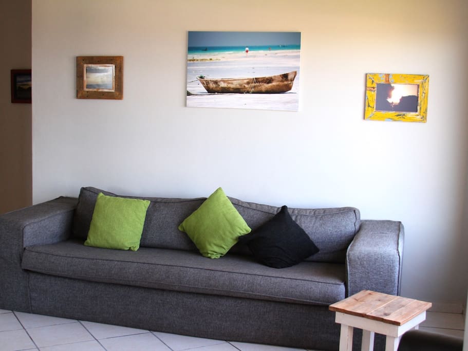 Lounge area has sea view, next to a kloof, spacious and comfortable