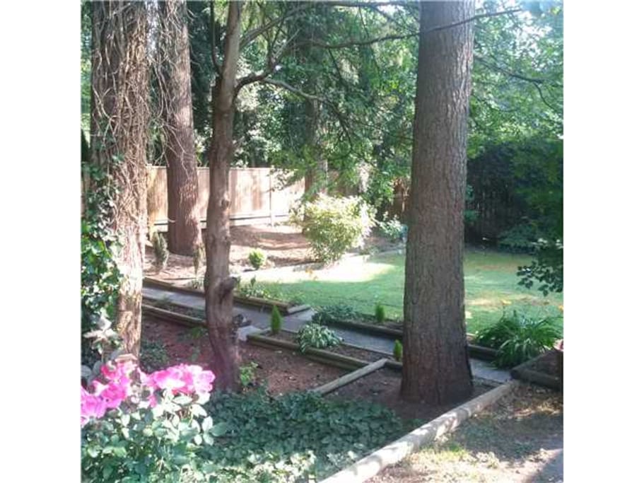 The large backyard you walk through to get to your own private entrance