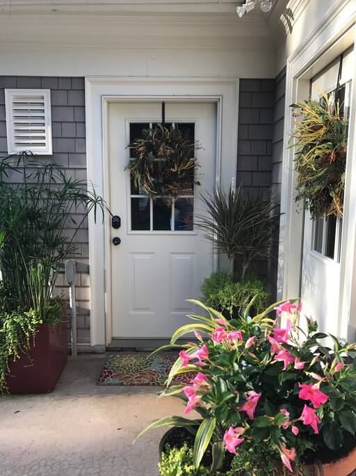 Coded secure entry from the private parking area