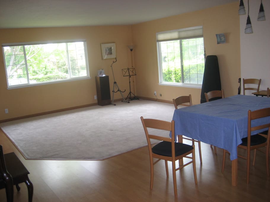 Dining Room and Living Room. Table expands for 10-12 people.