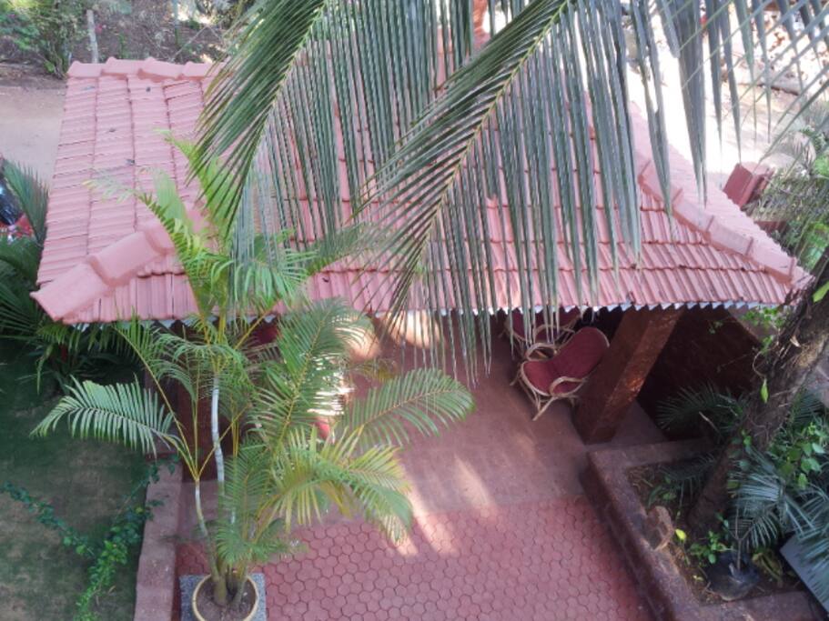 A view of the main entrance from the Balcony.