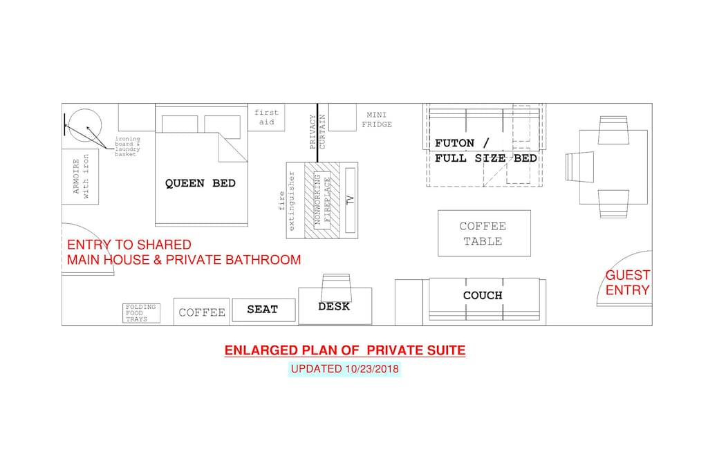 Enlarged Floor Plan of Private Suite