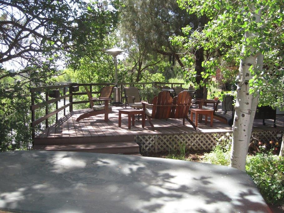 The deck has a great view of the river as well as views of Mt. Sopris