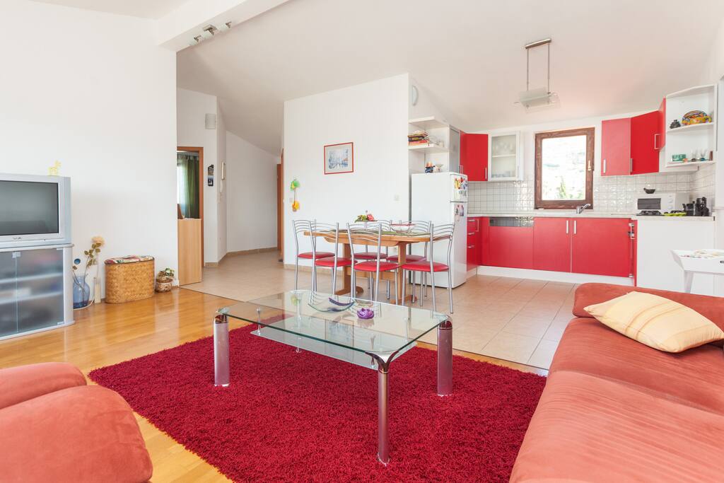 Living room with kitchen