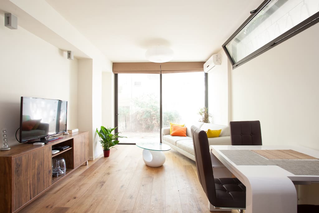 huge patio windows letting in lots of light