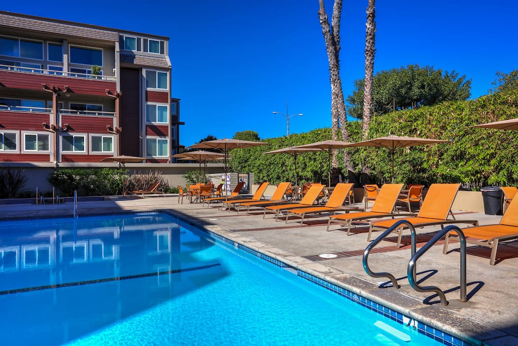 When you don't feel like walking to the beach, stop by the community pool.