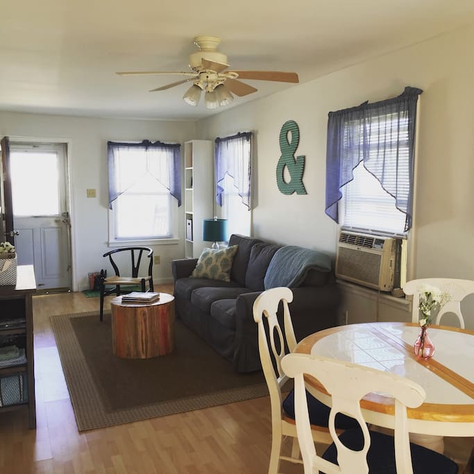 Dining area and living room