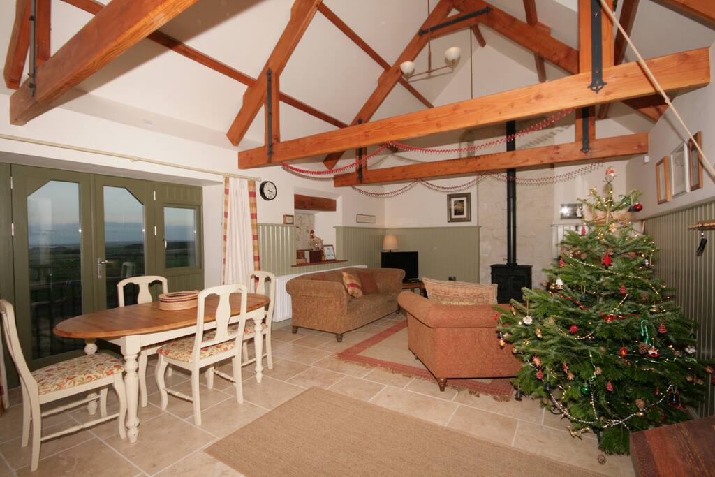 The main living area, ready for Christmas 2016.