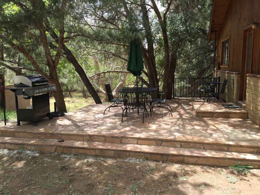 Patio with shade in summer time