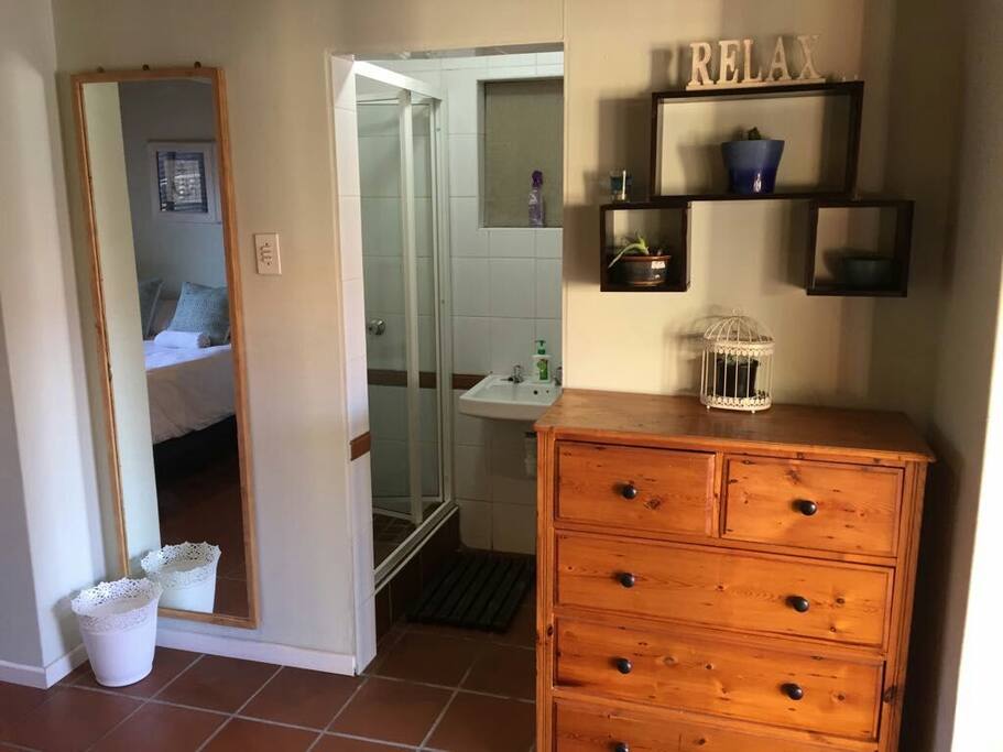 Private shower and toilet