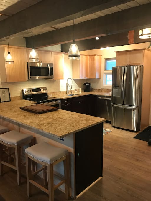 Gourmet kitchen.