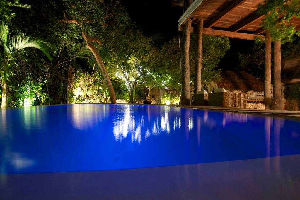 Pool at night.