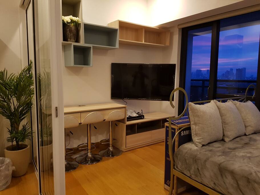 our 49” Smart TV with high speed internet access to Netflix,YouTube ext..