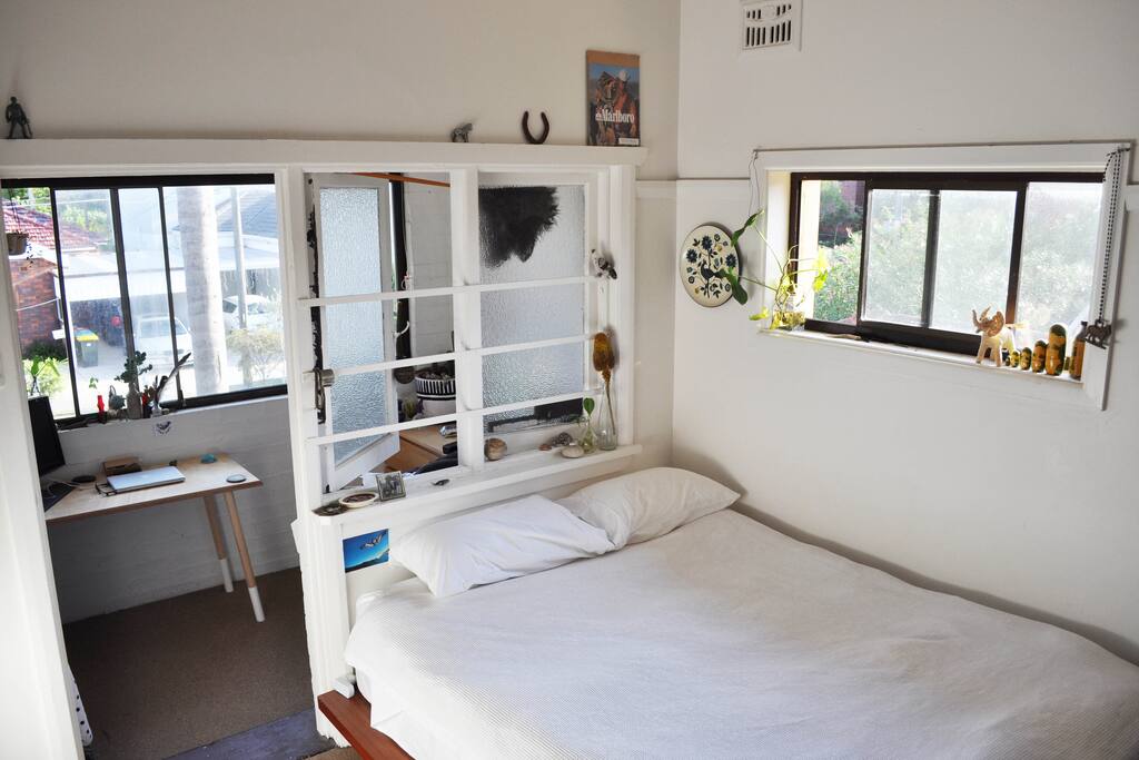 Sunny north-east facing bedroom and adjoining study