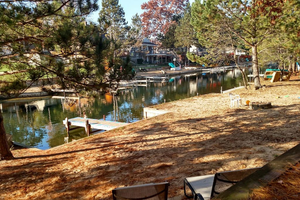 Sandy beach area on the canal.