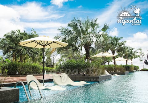 dipantai@ TIMURBAY GndFloor 2BR HiSpd Wifi SeaView