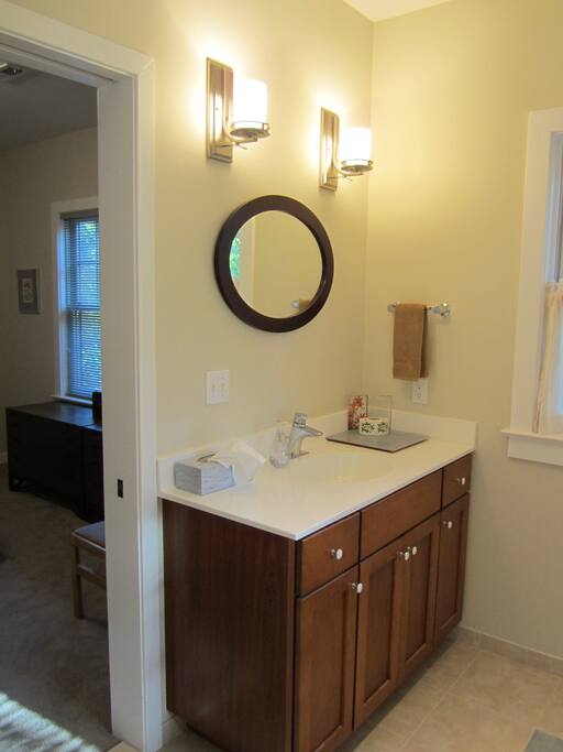 Sink area of shared bath.