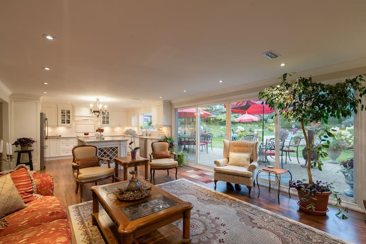 Unique house, Lower Level walkout to patio/pool.