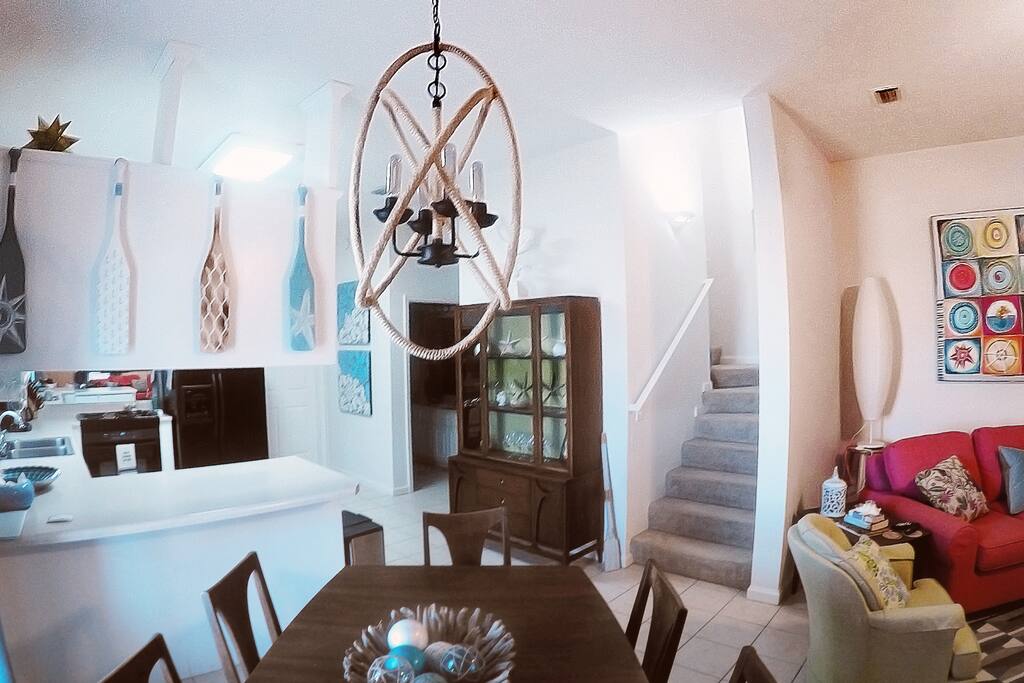 Bright, breezy beach decor.