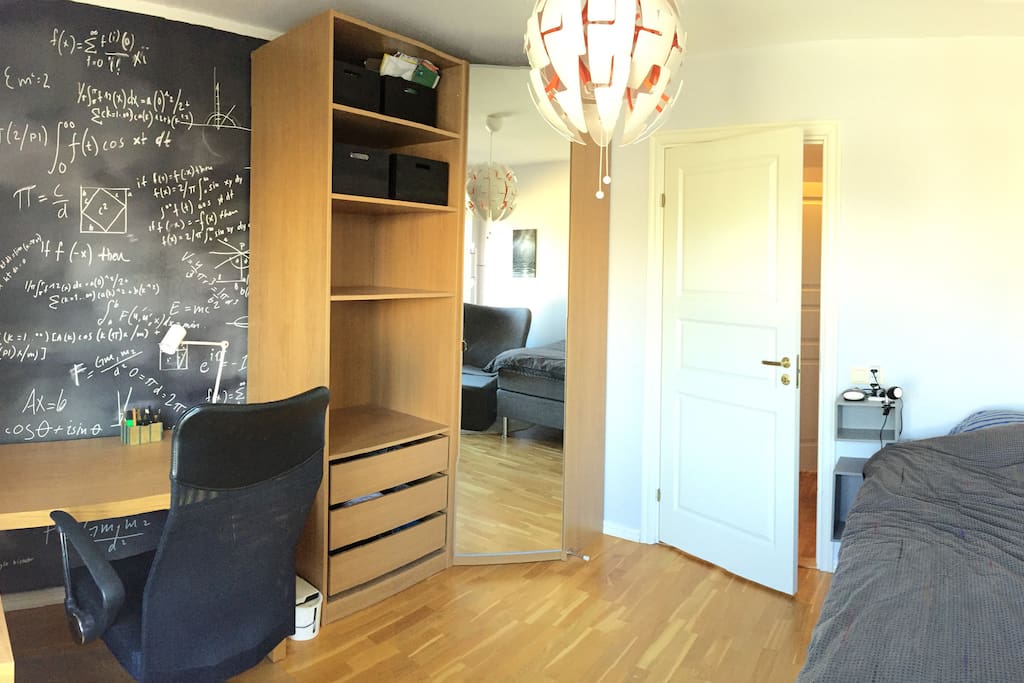 Room has desk and closet