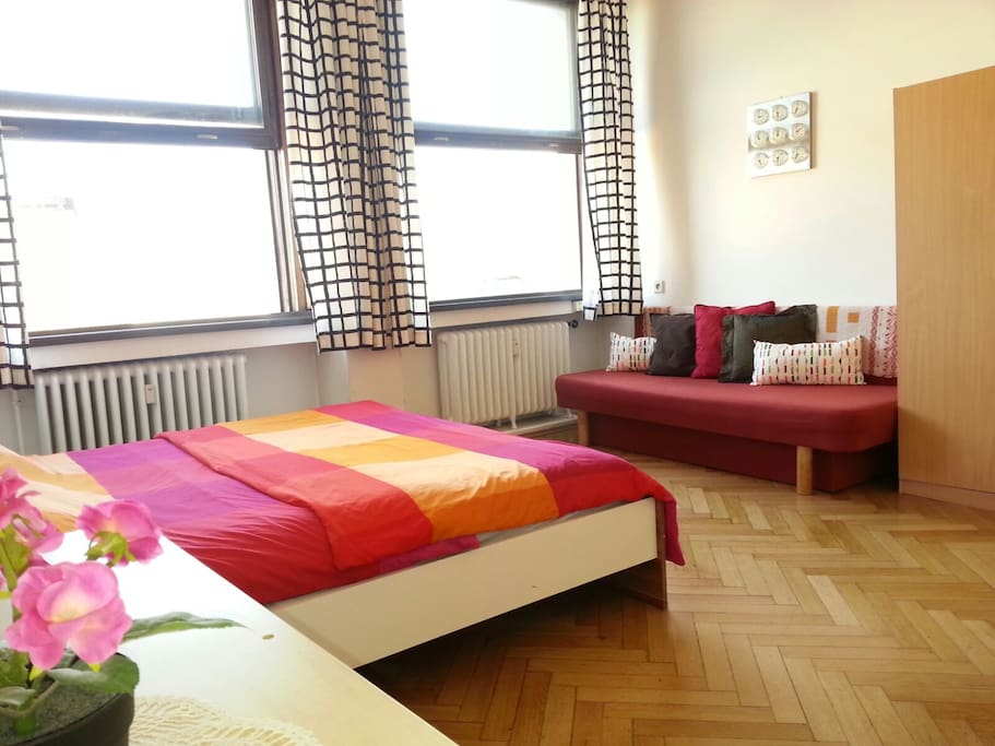 A private, clean and fun room in the middle of Old Town, located on historic Revolucni street. Have your own key and walk everywhere from this location.