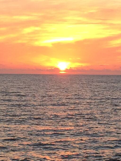 the beautiful sunset from the garden