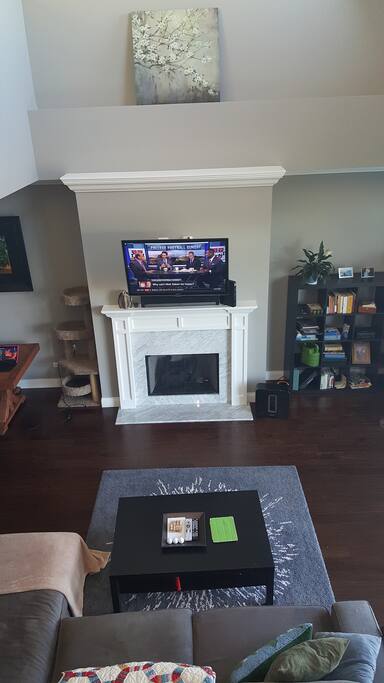 View of living room from stairs