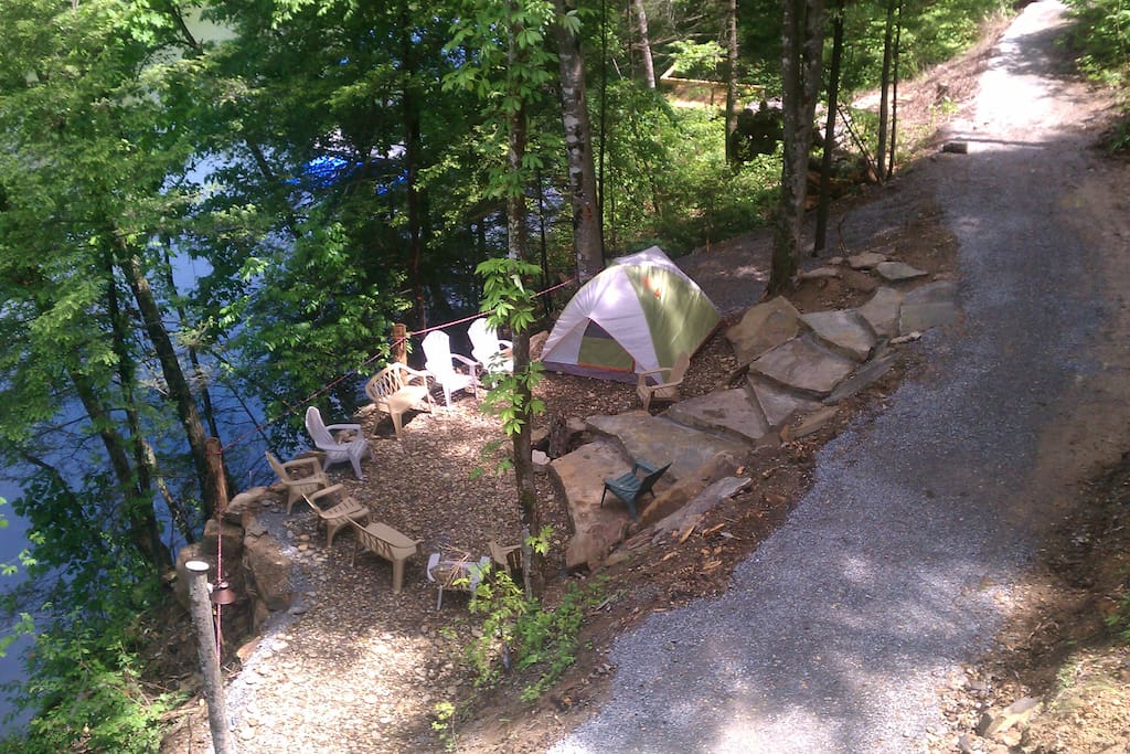 Campfire site. Tent not included.